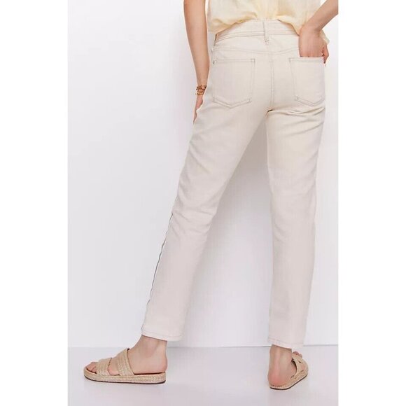 Anthropologie Pilcro Cream Rainbow Mid-Rise Slim Boyfriend Jeans Size 25… - Picture 4 of 4